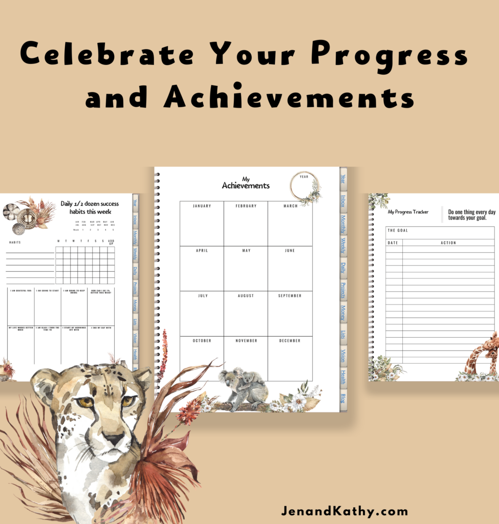 Lions digital planner to celebrate your progress and achievements